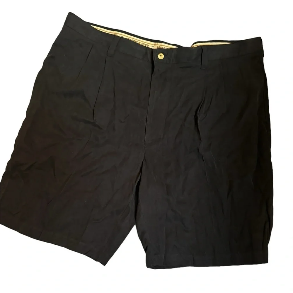 NEW! JAMAICA JAXX Shorts Men's SZ 42 Black Pleated Luxury 100% Silk Vacation NWT